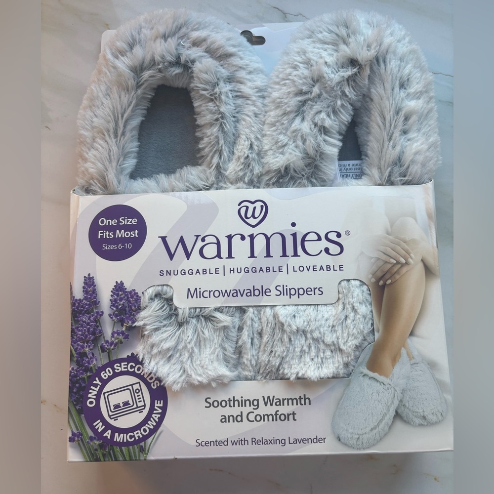 Warmies Gray Microwavable Slippers